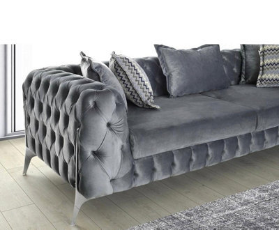 Stratus Interiors Italian Velvet Chesterfield Sofa Hand Upholstered - 3 Seater Plus 2 Seater - image 1