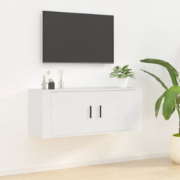 Berkfield Classic Wall Mounted Tv Cabinet White 100X34.5X40 Cm - thumbnail 2