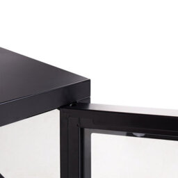 Beliani Glass Display Sideboard Newport Metal 115 Cm Black - thumbnail 9