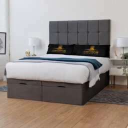 UKBEDFURNITURE Florence Plush Steel End Opening Divan Ottoman Bed With 54 Inch Headboard