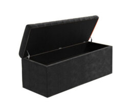 Safar 4Ft Ottoman Storage Box - Black Plush Velvet - thumbnail 5
