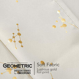 Deconovo Blackout Eyelet Curtains, Gold Constellation Printed Curtains For Bedroom, 46 X 54 Inch (W X L), Light Beige, 2 Panels - thumbnail 5