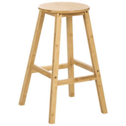 Wyld And Coco Everwood Set Of 2 Bamboo Bar Stools Light Brown, Lightweight Classic Style For Kitchen And Dining - thumbnail 4