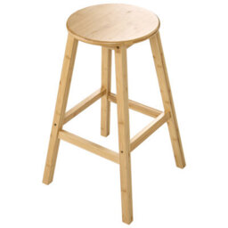 Wyld And Coco Everwood Set Of 2 Bamboo Bar Stools Light Brown, Lightweight Classic Style For Kitchen And Dining - thumbnail 6