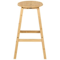 Wyld And Coco Everwood Set Of 2 Bamboo Bar Stools Light Brown, Lightweight Classic Style For Kitchen And Dining - thumbnail 1