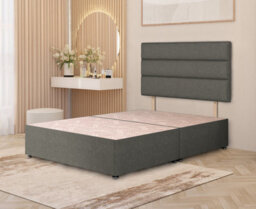 Somnior Beds Somnior Chambery Linen Fabric 2Ft6 Small Single Divan Bed Base With Upholstered Headboard Silver