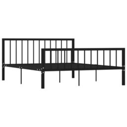 Berkfield Bed Frame Black Metal 160X200 Cm - thumbnail 2