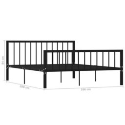 Berkfield Bed Frame Black Metal 160X200 Cm - thumbnail 6