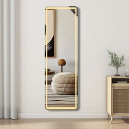 Sline 1500X400mm Rectangle Full Length Led Mirror With Aluminum Alloy Frame Free Standing Mirror Dimmable 3 Color - thumbnail 4