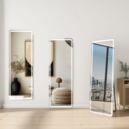 Sline 1500X400mm Rectangle Full Length Led Mirror With Aluminum Alloy Frame Free Standing Mirror Dimmable 3 Color - thumbnail 3