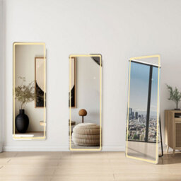 Sline 1500X400mm Rectangle Full Length Led Mirror With Aluminum Alloy Frame Free Standing Mirror Dimmable 3 Color - thumbnail 9