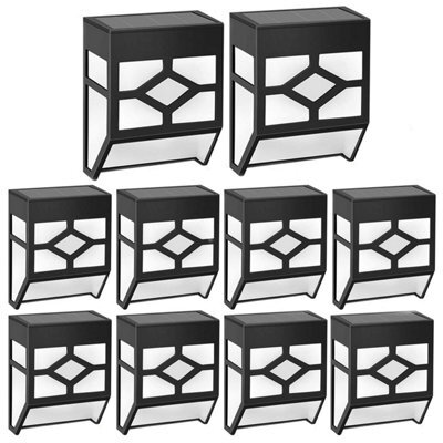 Taylor & Brown 10 Pack Solar Fence Lights, Waterproof Led Decorative Outdoor Lamps For Garden, Patio, Wall, Gate, Yard & Stairway - image 1