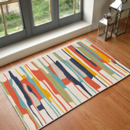 Livabliss City-Modern Orange Yellow Beige Graphic Living Dining Bedroom Rug 60 X 90 Cm Easy Care, Non Shedding - thumbnail 2