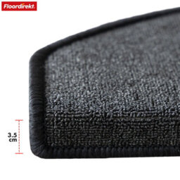 Floordirekt London Pro Self Adhesive Hard Wearing Carpet Stair Tread Mat For Indoor Stairs Semicircular Anthracite 25 X 65 Cm - thumbnail 4