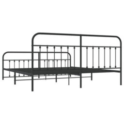 Berkfield Metal Bed Frame With Headboard And Footboard Black 193X203 Cm - thumbnail 8