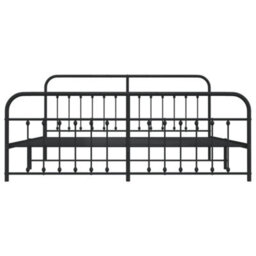 Berkfield Metal Bed Frame With Headboard And Footboard Black 193X203 Cm - thumbnail 6
