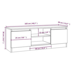 Berkfield Tv Cabinet With Door White 102X30X36 Cm - thumbnail 9