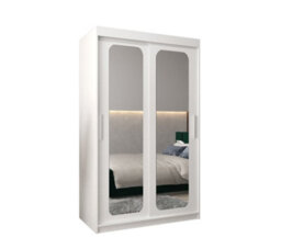 Arte Uppsala T3 Sliding Door Wardrobe 120Cm In White - Sleek Mirrored Wardrobe For Light-Filled Living - thumbnail 2