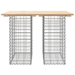 Berkfield Rustic Garden Bench Gabion Design 100X70X72 Cm Solid Wood Pine - thumbnail 3