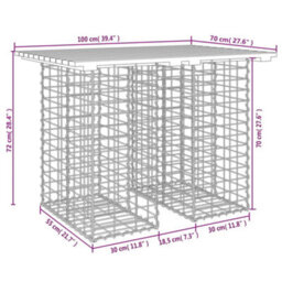 Berkfield Rustic Garden Bench Gabion Design 100X70X72 Cm Solid Wood Pine - thumbnail 8