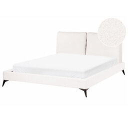 Beliani Bed Boucle Melle 160 X 200 Cm (Eu King Size) Off-White - thumbnail 1