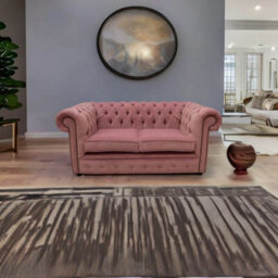 Chesterfield 2 Seater Pimlico Lilac Fabric Sofa Settee Bespoke In Classic Style - thumbnail 2