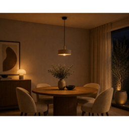Luminosa Lighting Luminosa Latte Dome Pendant Ceiling Light Beige, Gold 1X E27 - thumbnail 5
