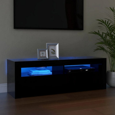 Berkfield Tv Cabinet With Led Lights Black 120X35X40 Cm - image 1