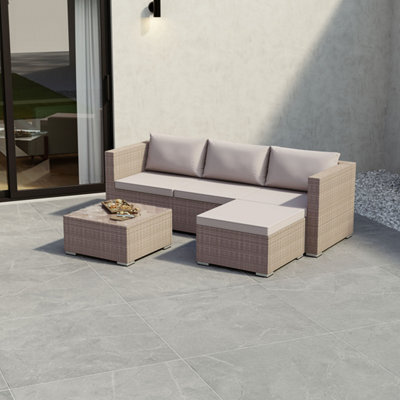 Lassic Garden Vida Hampton Natural 4 Seater Corner Rattan Garden Outdoor Ukfr Bistro Set - image 1