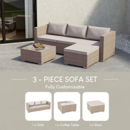 Lassic Garden Vida Hampton Natural 4 Seater Corner Rattan Garden Outdoor Ukfr Bistro Set - thumbnail 7