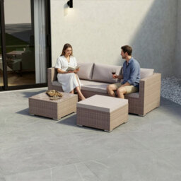 Lassic Garden Vida Hampton Natural 4 Seater Corner Rattan Garden Outdoor Ukfr Bistro Set - thumbnail 2