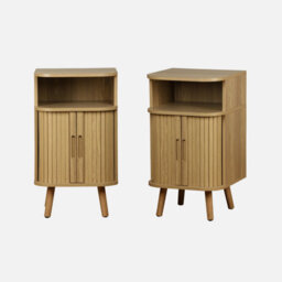 Sweeek - Pair Of Bedside Tables With 2 Sliding Doors Legacy Natural 40X40X70 Cm - thumbnail 1