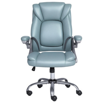 Executive Office Chair With Padded Flip-Up Armrest, Ergonomic Recliner Computer Chair With Tilt Function For Home Office Working - image 1