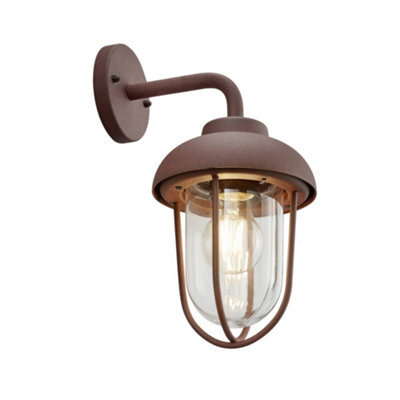 Luminosa Lighting Luminosa Duero Vintage Outdoor Wall Lantern Rusty Ip44 - Uk Stock - image 1
