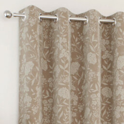 Enhanced Living Cuba Floral Trail Print Suede Sand Thermal Blackout Eyelet Curtains (Pair) - 46 X 72 Inch (117 X 183Cm) - thumbnail 5