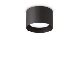 Ideal Lux Spike Round Surface Mounted Downlight Black - thumbnail 1