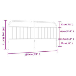 Berkfield Metal Headboard Black 193 Cm - thumbnail 7