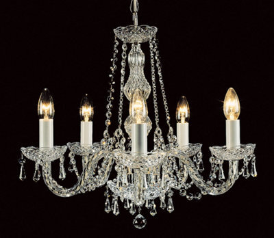 Luminosa Lighting Luminosa Modra Crystal Strass 5 Arm Chandelier