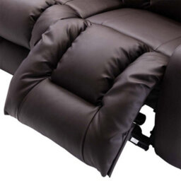 More4Homes Caesar Electric High Back Luxury Bond Grade Leather Recliner 3 Seater Sofa (Brown) - thumbnail 4