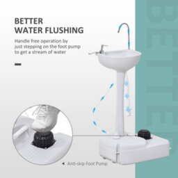Outsunny Portable Camping Sink With Towel Holder & Soap Dispenser Hand Wash - thumbnail 5