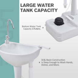Outsunny Portable Camping Sink With Towel Holder & Soap Dispenser Hand Wash - thumbnail 4