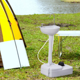 Outsunny Portable Camping Sink With Towel Holder & Soap Dispenser Hand Wash - thumbnail 1