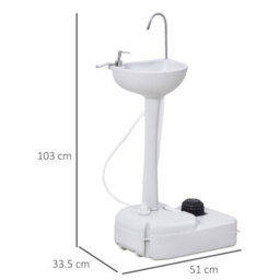 Outsunny Portable Camping Sink With Towel Holder & Soap Dispenser Hand Wash - thumbnail 3
