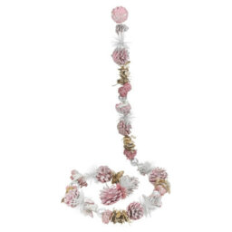 Urbn-Living Urbnliving 150Cm Genuine Pinecone Christmas Garland Pink Tree Fireplace Decor Xmas Door Wreath - thumbnail 2