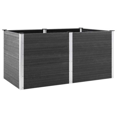 Berkfield Modern Garden Raised Bed 200X100X91 Cm Wpc Grey - image 1