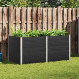 Berkfield Modern Garden Raised Bed 200X100X91 Cm Wpc Grey - thumbnail 2