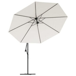Berkfield Cantilever Umbrella 3.5 M Sand White - thumbnail 3