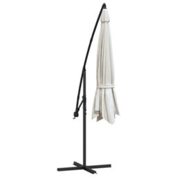 Berkfield Cantilever Umbrella 3.5 M Sand White - thumbnail 5