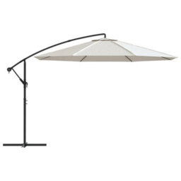 Berkfield Cantilever Umbrella 3.5 M Sand White - thumbnail 2