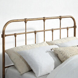 OAT Home Camden Antique Brass Effect Victorian Hospital Metal Double Bed Frame - thumbnail 3